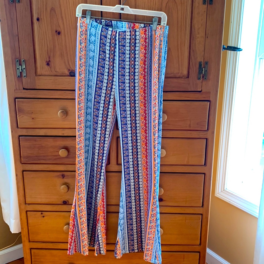 Multi color bell bottom pants